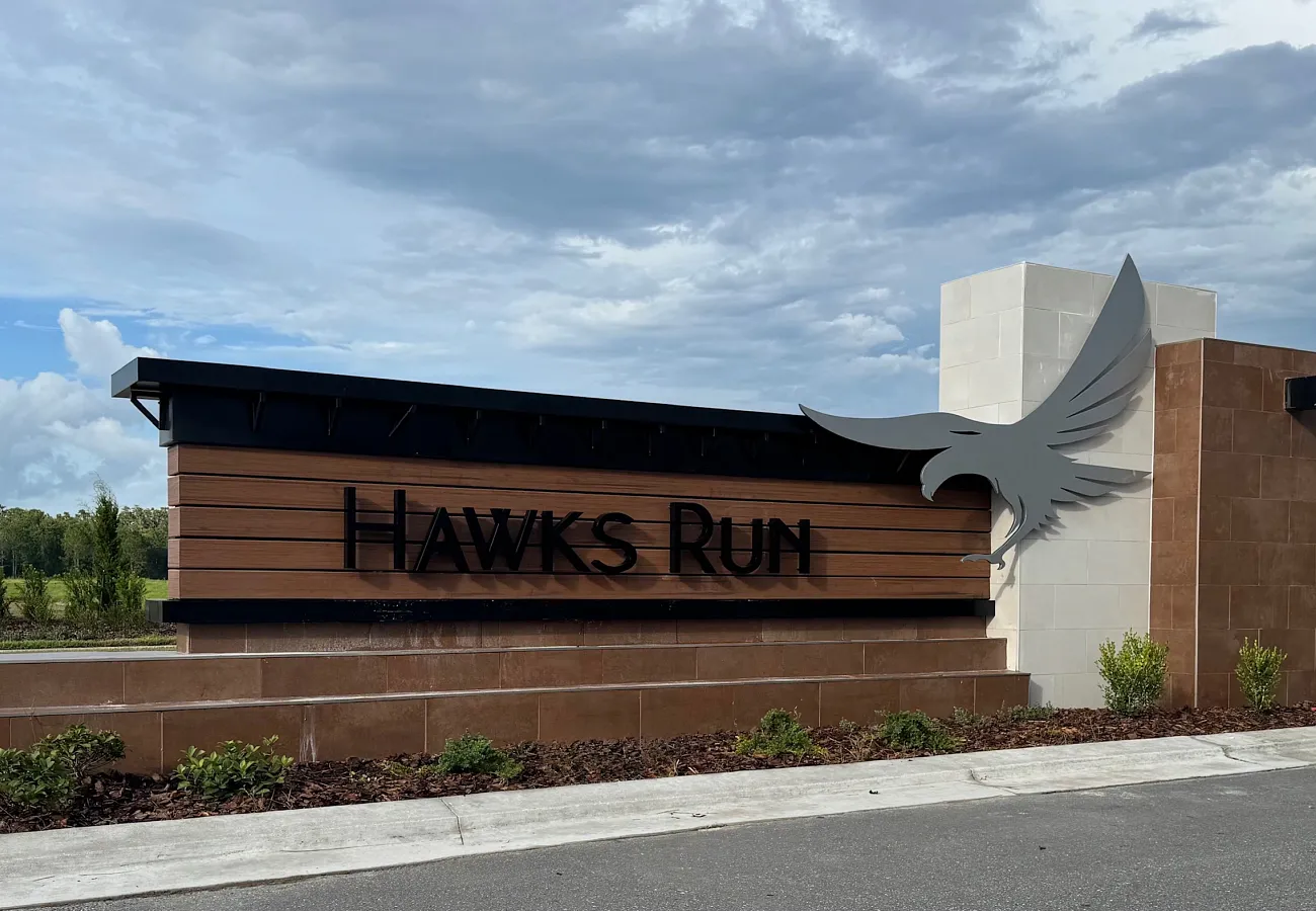 Hawks Run Entrance Monument